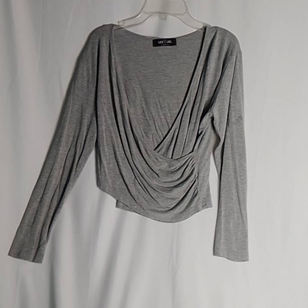 A grey crop top